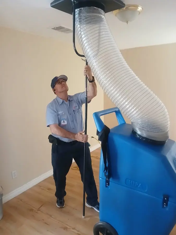 HVAC Installation technician using HEPA equipment in Leacock